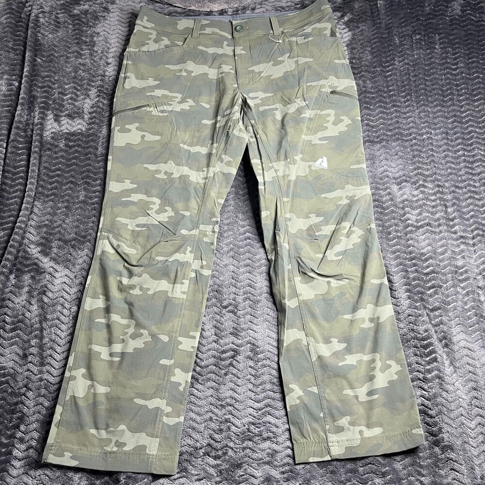 Eddie Bauer Pants Mens 38x32 Green Camo First Ascent Guide Pro Lined Hiking
